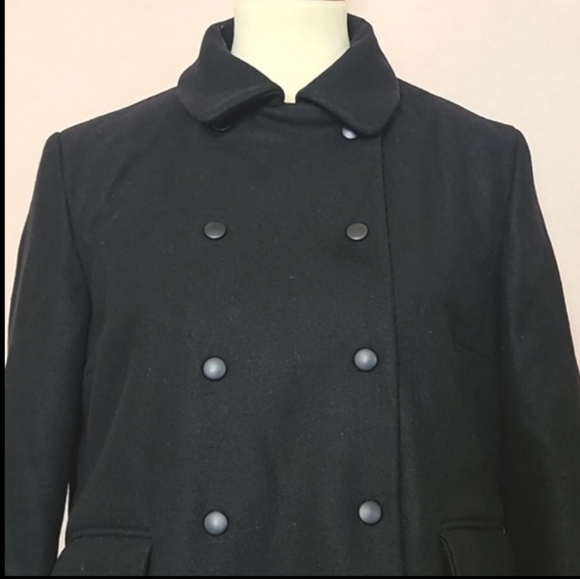 ‼️3 for $60‼️  Lazzari Black Wool Blend Double-breasted Dress Coat - Picture 3 of 7